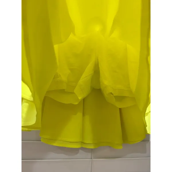 NEW Lululemon Court Rival HR Skirt Long Women 0 Highlight Yellow Neon Tiered - Image 3