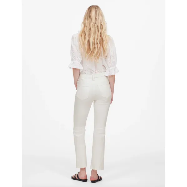 Madewell Kick Out Crop Jeans Pure White Stretch Mid Rise Flare NI961 US 33 NWT - Image 3