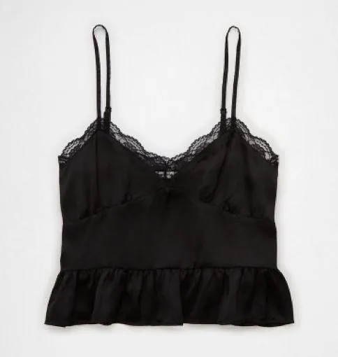 Black Lace Trim Cami Top - Image 5