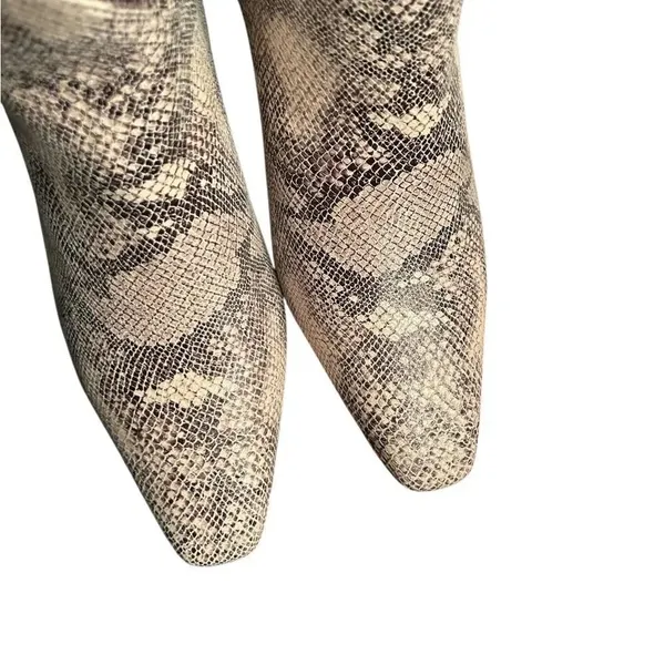 Lulus Snake Print Faux Leather Pull on Boots(Size 6) - Image 3