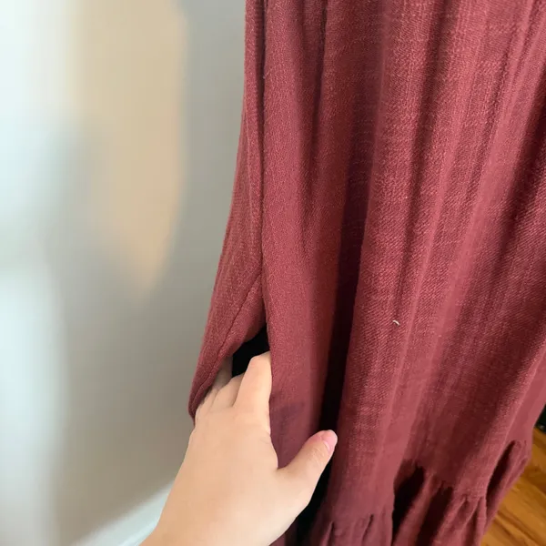 Anthropologie Maeve Burgundy Maxi Dress - Image 3