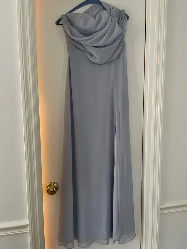 Kira Chiffon Dress With Slit Birdy Grey - Image 3