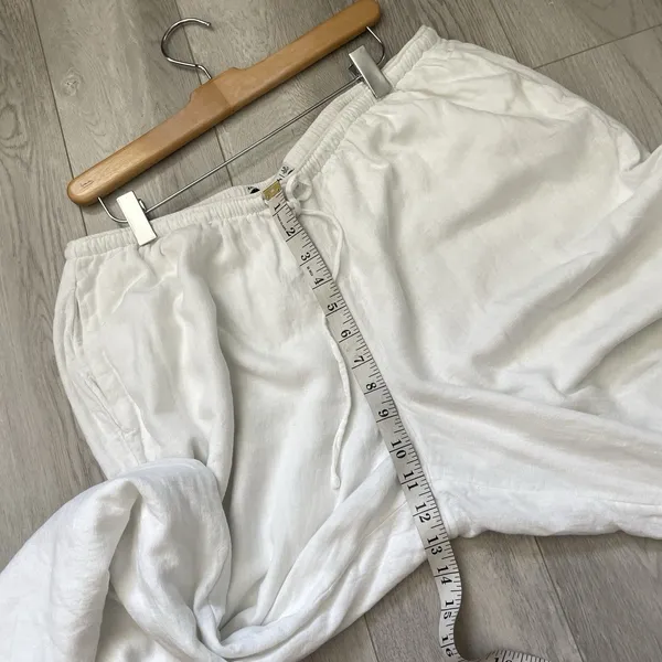 Abercrombie & Fitch Pants linen gemma wide leg crop womens White (large petite) - Image 7