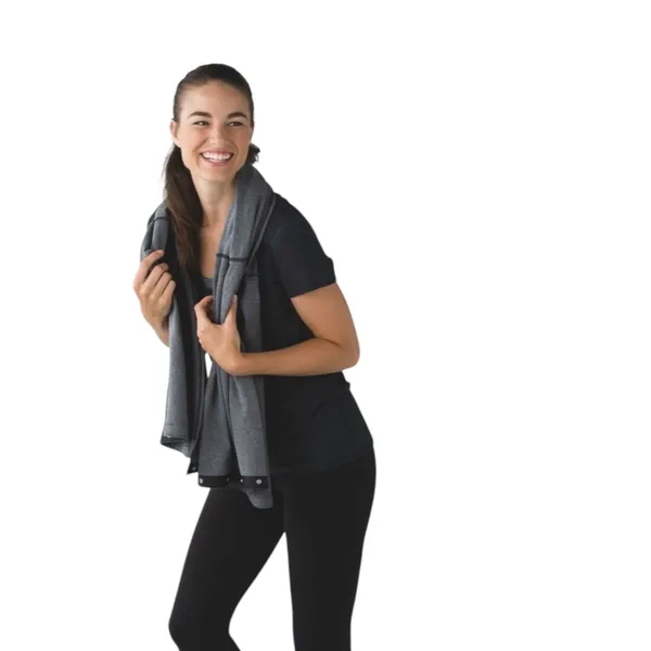 Lululemon Vinyasa Heathered Black Herringbone Scarf Rulu - Image 3
