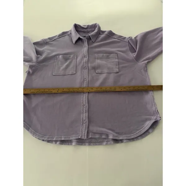 Aerie Shacket Shirt Lumberjane Size M Lilac Grunge Boho Oversized Layer - Image 9