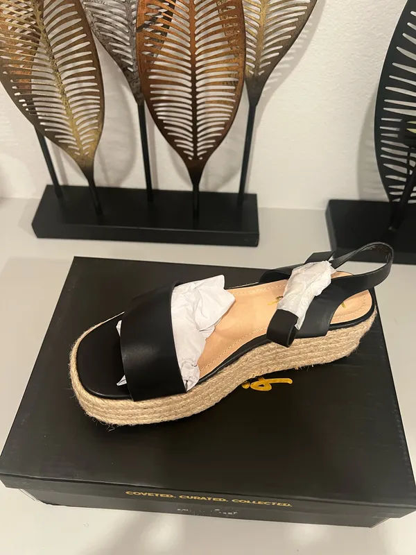 Black Wedge Sandals by Lulus - Image 3