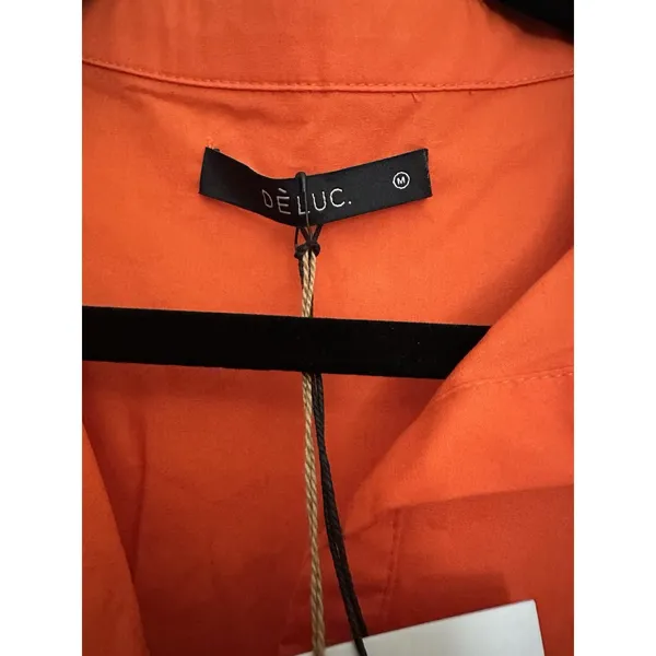 Deluc Gasus Orange Puff Sleeve Mini Shirt Dress Fall Autumn Size M - Image 6
