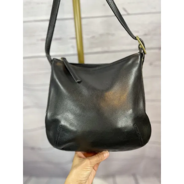 Vintage Coach 9204 Black Leather Slim Shoulder Bag Crossbody Purse - Image 7