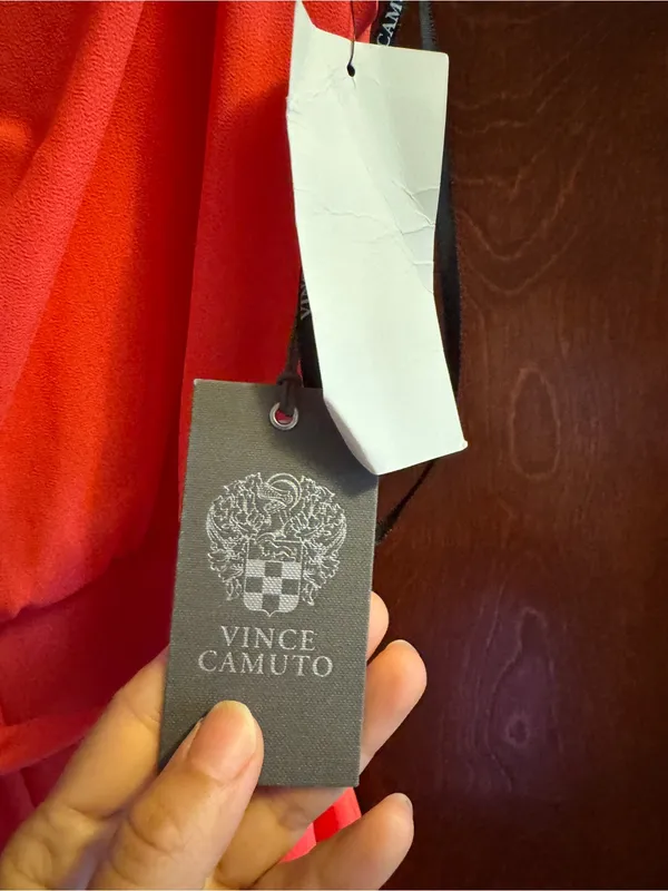 Vince Camuto Red Draped Belted jumpsuit - Image 2