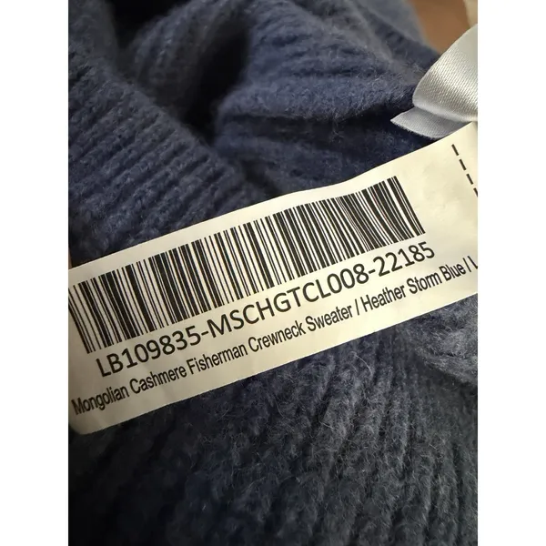 Quince Mongolian Cashmere Fisherman Crewneck Sweater Pullover Copenhagen Blue - Image 6