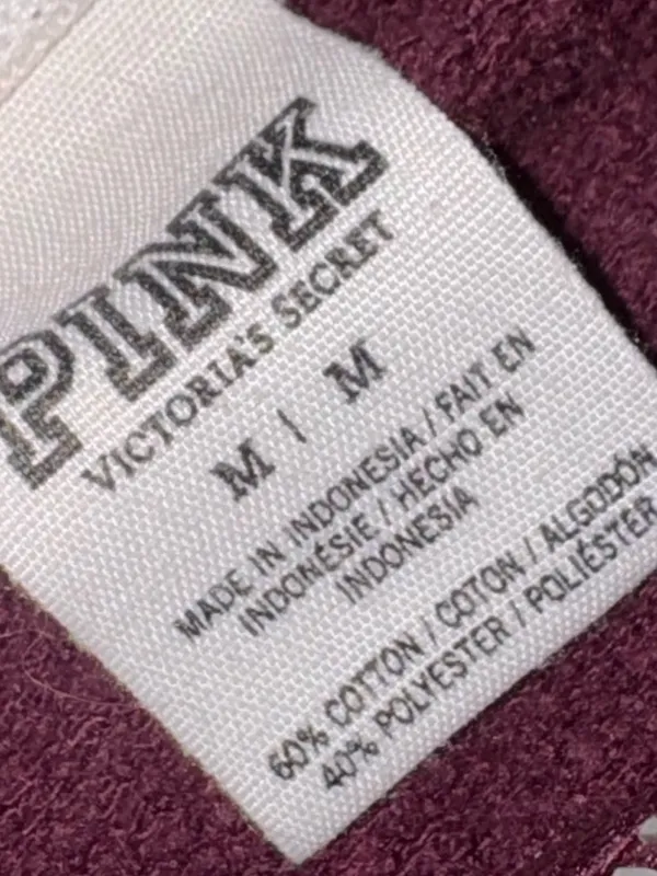 Victoria’s Secret pink maroon white quarter zip sweatshirt - Image 2