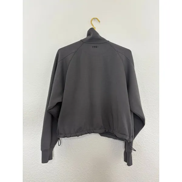 Abercrombie & Fitch YPB neoKNIT Cinched Full-Zip Hoodie Medium Grey Athletic - Image 13