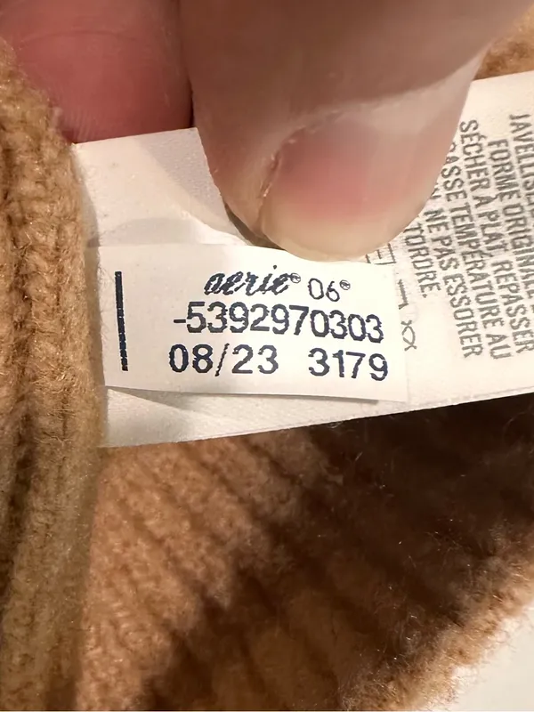 Aerie Oversized Crew Neck Sweater Camel Brown Large - Image 10