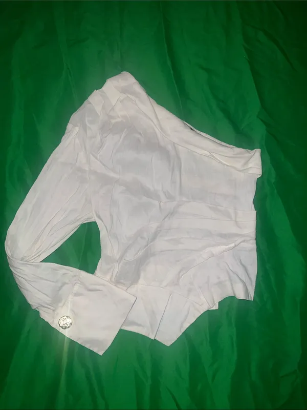 Zara Cream One Shoulder Long-Sleeve Blouse size XS - Image 2