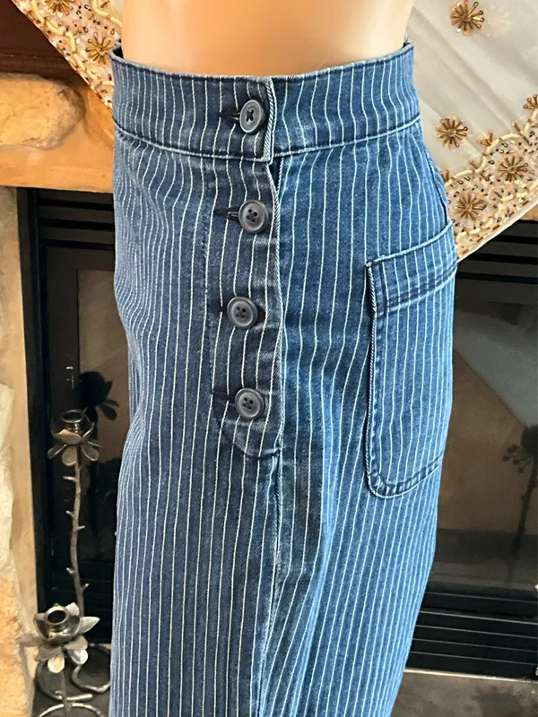 J Crew slim wide leg sailor jeans in stripes - Image 3