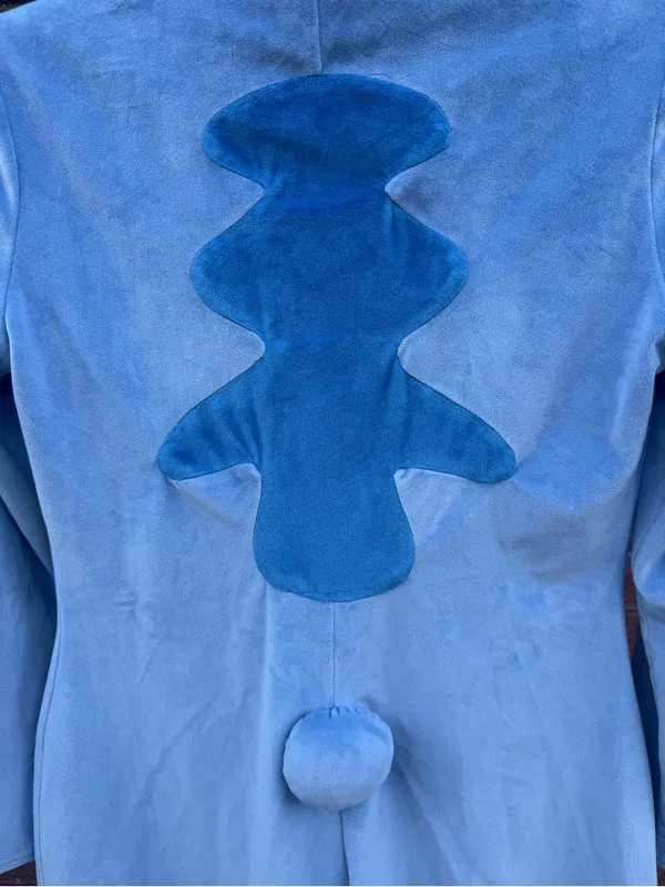 Disney Lilo and Stitch Halloween Costume Romper Adult L Long Sleeve Velour Alien - Image 5