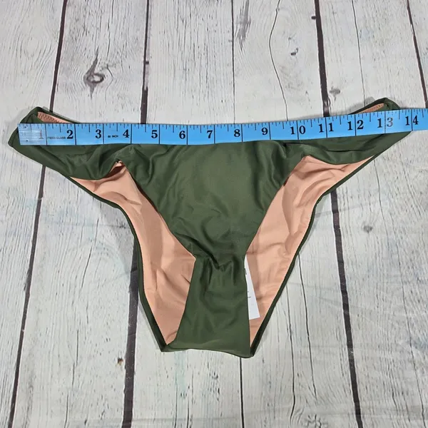 J.‎ Crew Curved-waist cheeky bikini bottom Safari Green S NWT - Image 8