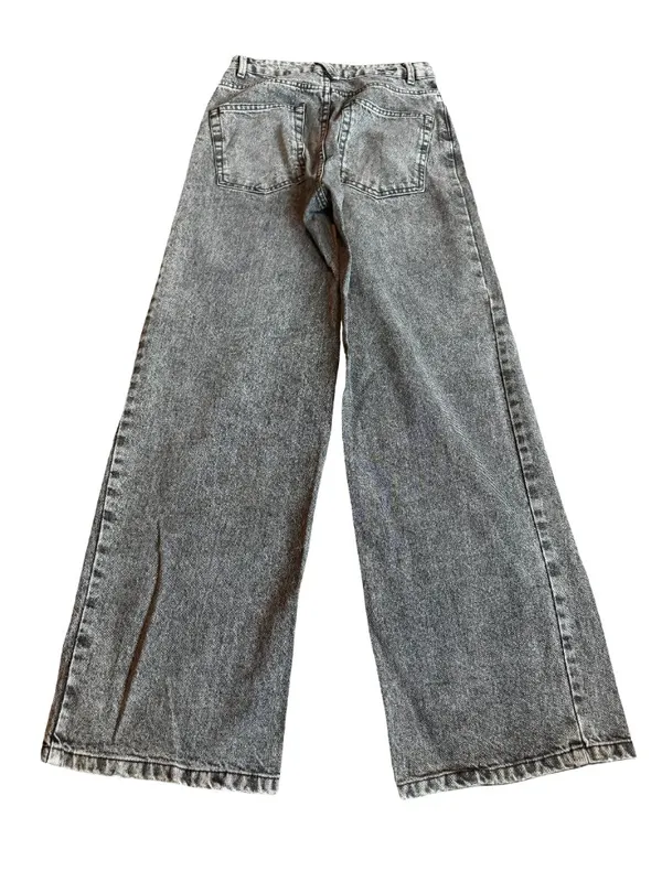 Pimkie Washed Black Denim Wide Leg Jeans High Waisted Classic Size 34 0-2 Womens - Image 7