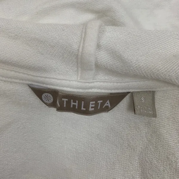 ATHLETA Women's‎ White Sleeveless Cardigan Size Small Drape Front Athleisure - Image 6