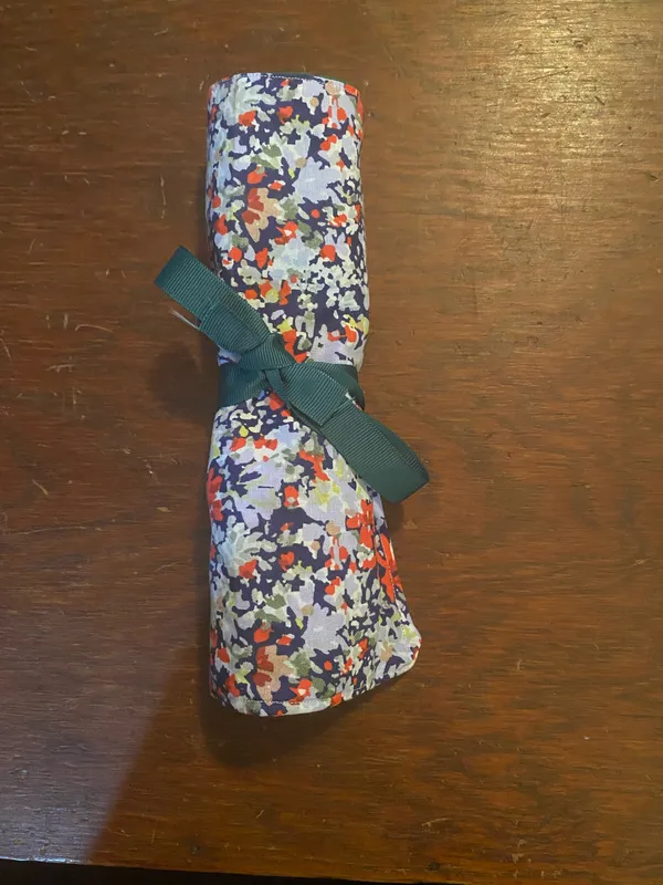 Handmade Rolled Pencil Pouch Green - Image 3