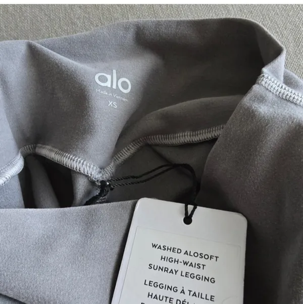 Alo yoga washed alosoft high waist grey wash sunray legging XS - Image 5