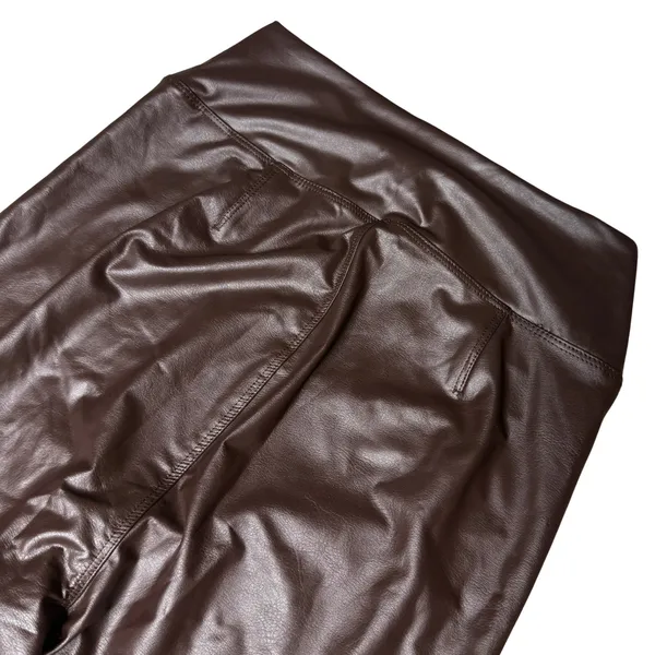 Offline By Aerie Real Luxe Faux Leather Hi Rise Leggings Size Medium Brown Chic - Image 9
