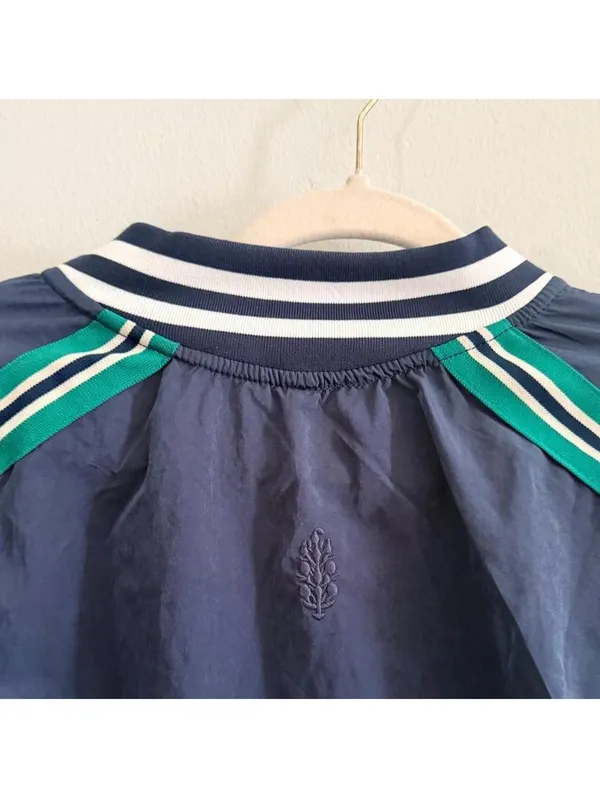Free People Movement Navy Blue & Green Pullover Track Jacket - Image 5