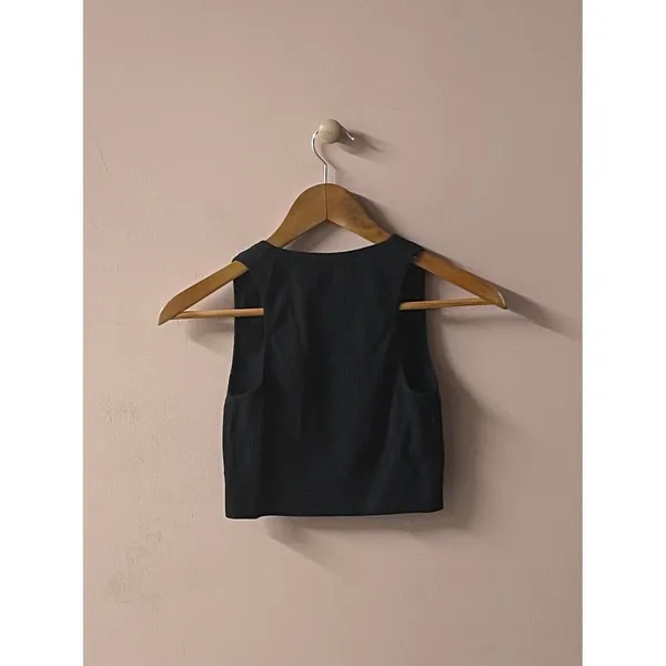 Garage Black Ribbed Cropped Tank Size S - Image 2
