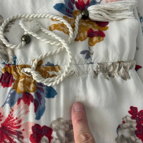 O'Neill floral boho peasant mini dress 3/4 sleeve‎ festival cottagecore medium - Image 10
