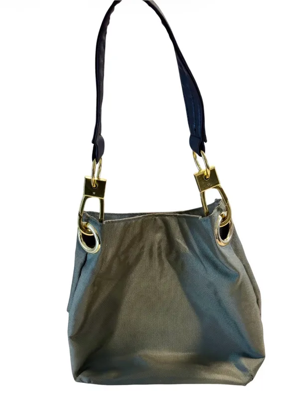 Braciano Olive and Dark Brown Shoulder Bag with Gold Hardware - Image 2