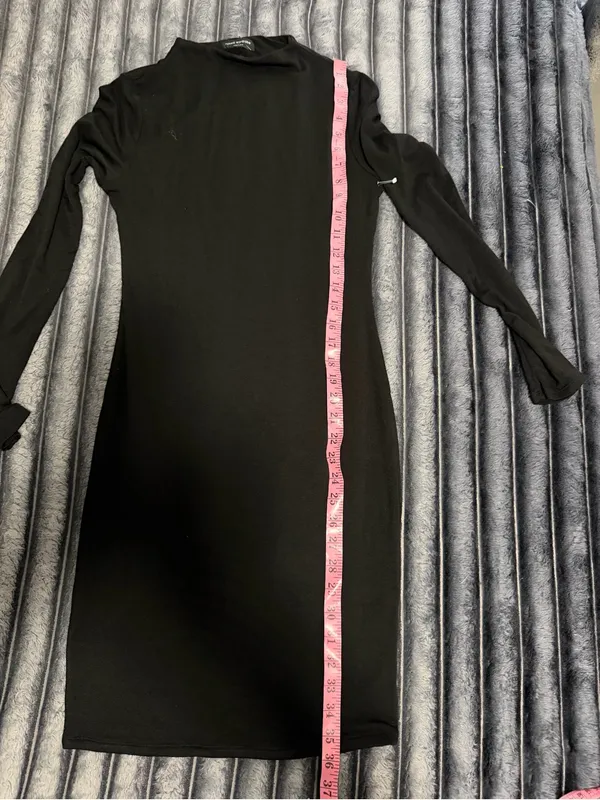 naked wardrobe Black Long Sleeve Bodycon Mini Dress - Image 8
