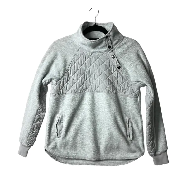 Abercrombie & Fitch Asymmetrical Quilted Pocket Quarter Snap Up‎ Fleece small - Image 2