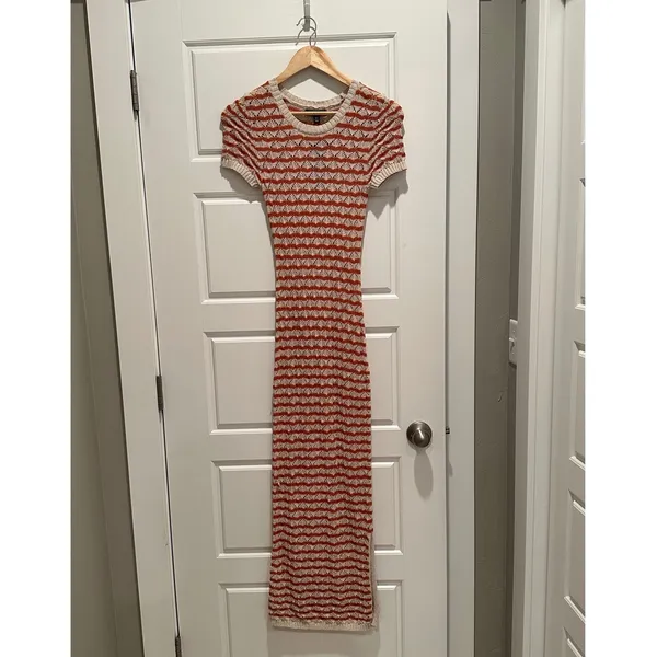 Steve Madden Theresa Sweater Dress XS Orange Striped Knit Maxi‎ NWT - Image 2