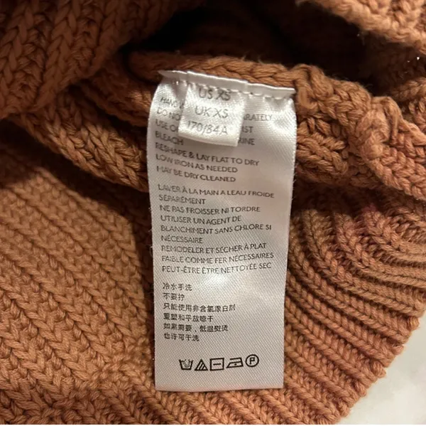 Free People Women's Brown Ribbed Cropped Sweater - Image 8