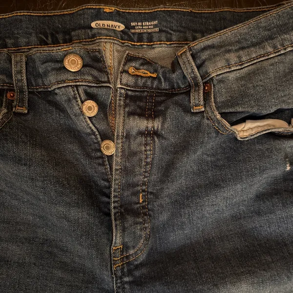 Old Navy Extra High Rise Sky Hi Straight Jeans Button Fly Womens Size 10 - Image 6