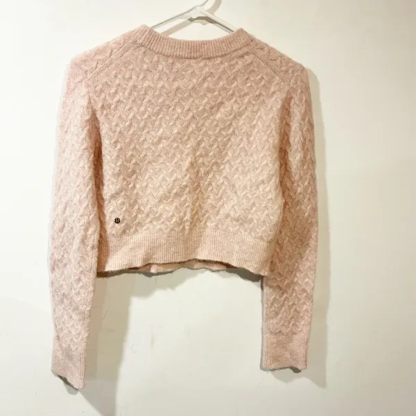 Lululemon Alpaca Wool-Blend‎ Crosshatch Spring Sweater Light Pink Size XS - Image 5