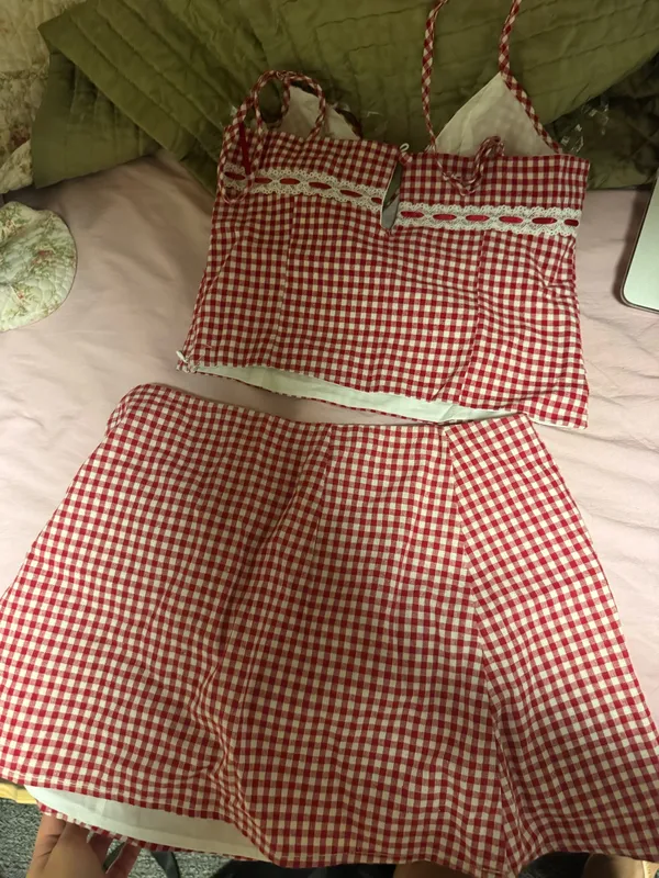 red gingham princess polly set - Image 4
