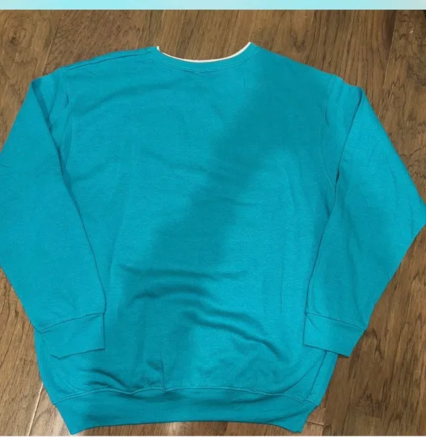 Vintage Snowman Christmas Sweatshirt XL Teal - Image 6