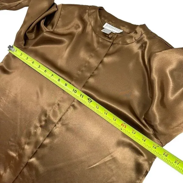 Vintage Justine Todd Long Sleeve Button Down Blouse Size 8 Gold - Image 10