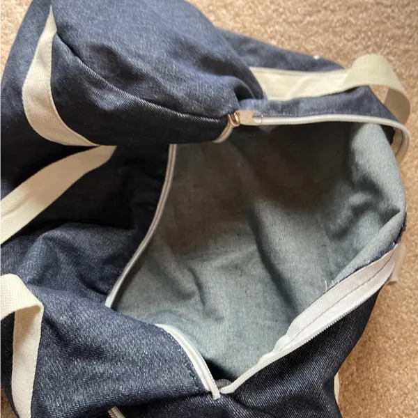 Pure Barre Meet Me At The Barre Denim Gym Duffel Bag - Image 3