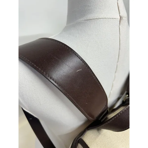 GAP Canvas Leather Trim Drawstring Backpack Brown‎ Rucksack Minimalist - Image 2