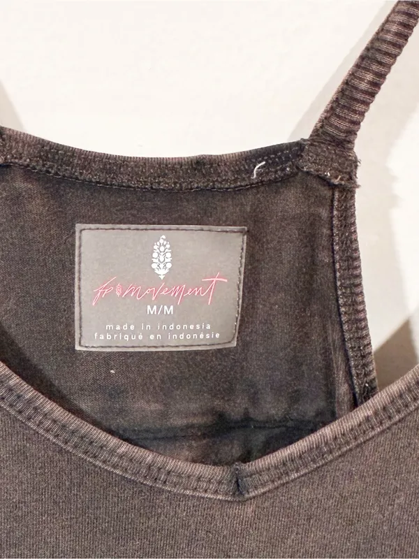 Free People Movement Hot Shot Onesie in Washed Black Size Medium - Image 4