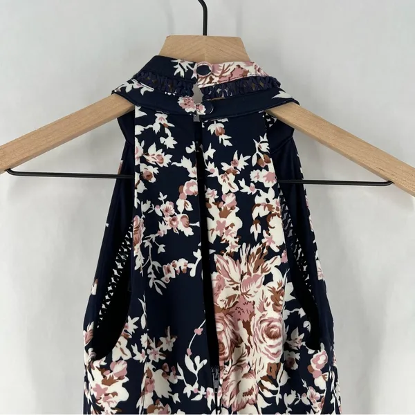 B. Darlin Womens Floral Printed Mini Halter Pleated Fit & Flare‎ Dress - Image 10