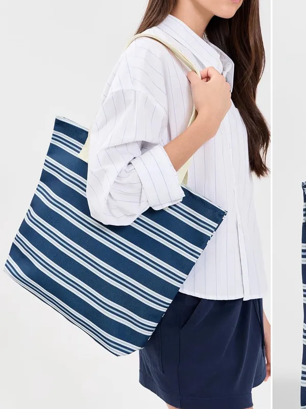 NIB Parke x Shopbop denim stripe tote bag limited edition sold out style - Image 2