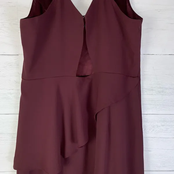 Forever New maroon wrapped strappy dress front slit size 8 - Image 8
