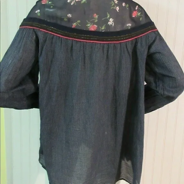 Anthropologie top by Free People bavy pinstripe S - Image 2