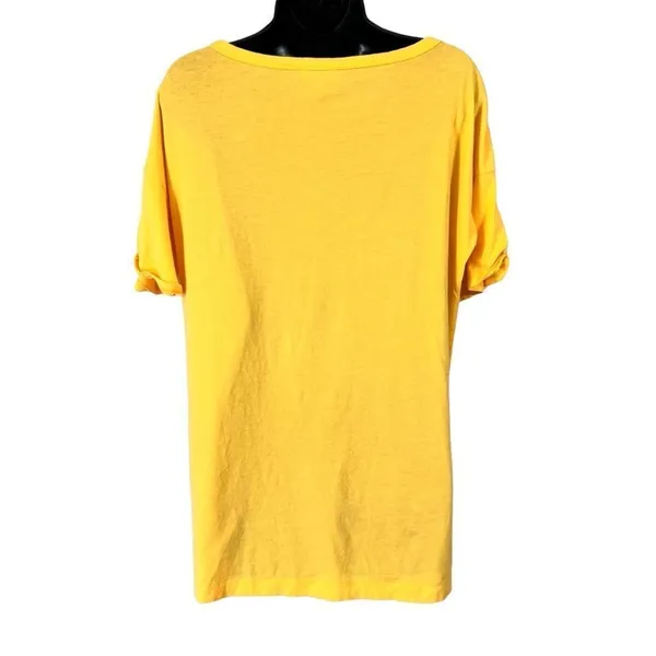 SUNDANCE Marigold Drape Ruched Hem Short Sleeve Crew Neck Shirt - Image 10