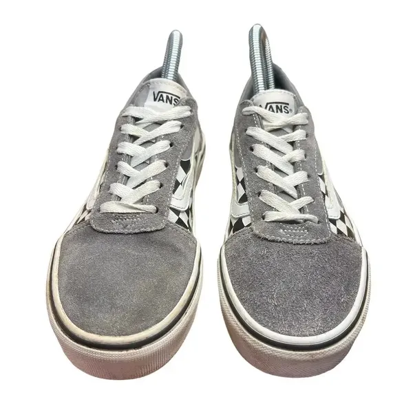 Vans White Filmore Decon Checkerboard Flames Suede Sneaker - Youth 5 / Women 6.5 - Image 5