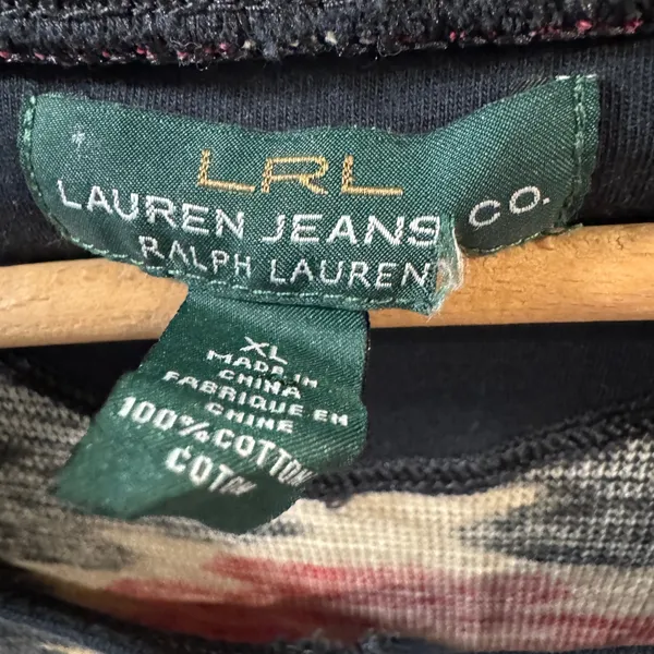 Lauren‎ Ralph Lauren Aztec Southwestern Thermal Henley Shirt XL Red Gray Waffle - Image 3