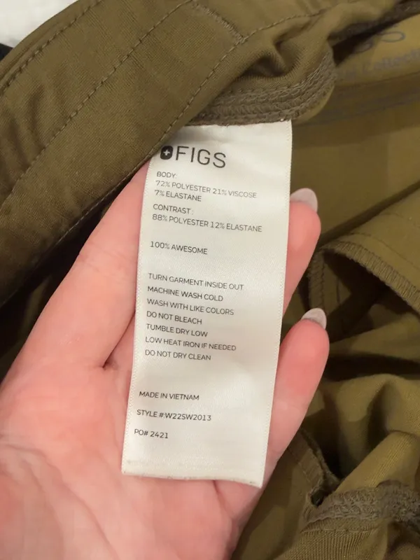 Women’s FIGS Martini Olive Yola HR Scrub Pants - Image 2